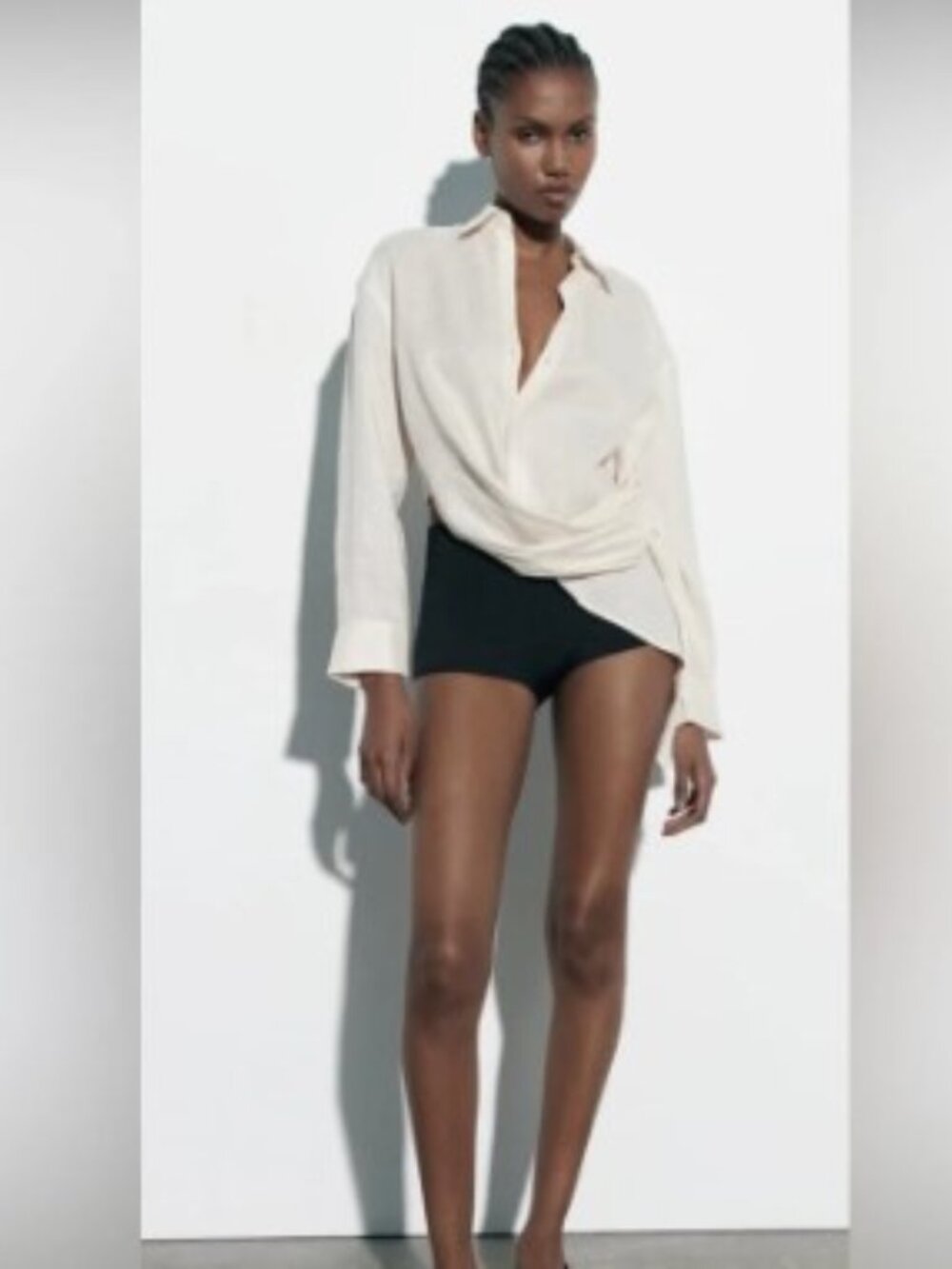 Zara Linen Asymmetric shirt